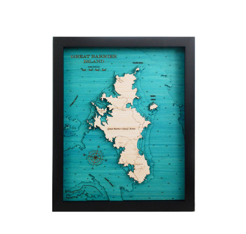 Great Barrier Island / Aotea Medium Bamboo Art Map