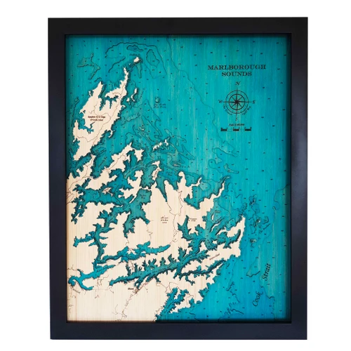 Marlborough Sounds Large Bamboo Art Map