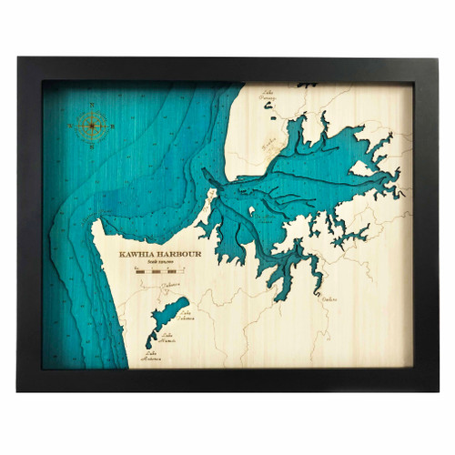 Kāwhia Harbour Large Bamboo Art Map