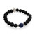 KL21a Lapis Lava Bracelet with Silver Fern
