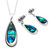 Paua Pendant and Earrings Set Silvertone
