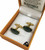 BBJ4113C NZ Pounamu Cufflinks Gold Plated Oval Boxed
