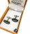 NZ Pounamu Silvertone Cufflinks with Silver Fern Boxed