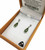NZ Pounamu Tear Drop Earrings Silvertone Boxed