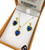 Paua Love Heart Pendant and Earrings Set Gold Plated Boxed