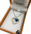 Paua Heart Pendant Silvertone Boxed