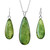 NZ Pounamu Pendant and Earrings Set Silvertone