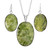 NZ Pounamu Pendant and Earrings Set Silvertone