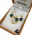 Paua Pendant and Earrings Set Gold Plated Boxed