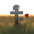 Cross with Poppy Garden Art – Corten Steel