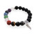 KL33b 10 Chakra Lava Bracelet with Silver Fern