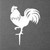 Rooster Garden Art – White Steel