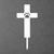 Pet Cross Garden Art – White Steel