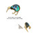 Kiwi Pāua & Gold Pin