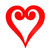 Heart Koru Powder Coated Wall Art Red