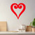 Heart & Koru Metal Wall Art – Red Steel