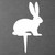 Sitting Hare Garden Art – White Steel
