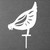 Pecking Chook Garden Art – White Steel