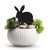 Baby Bunny Garden Art – Black Steel