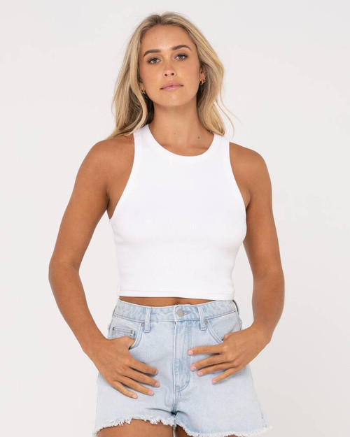 BLANKS RACER TANK WHITE