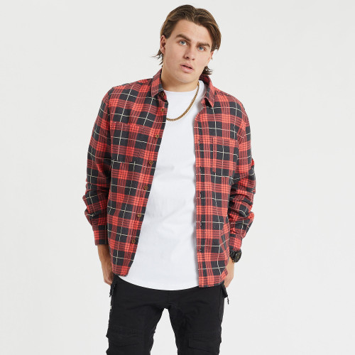 CHARGE CASUAL LS SHIRT RED CHECK