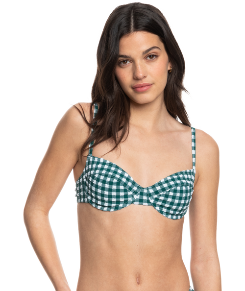 THE PLAID PULSE UNDERWIRE BRA PLAID GREEN