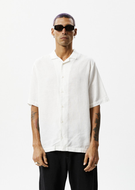 Daily - Men's Hemp Cuban Short Sleeve Shirt - Black - Afends AU.