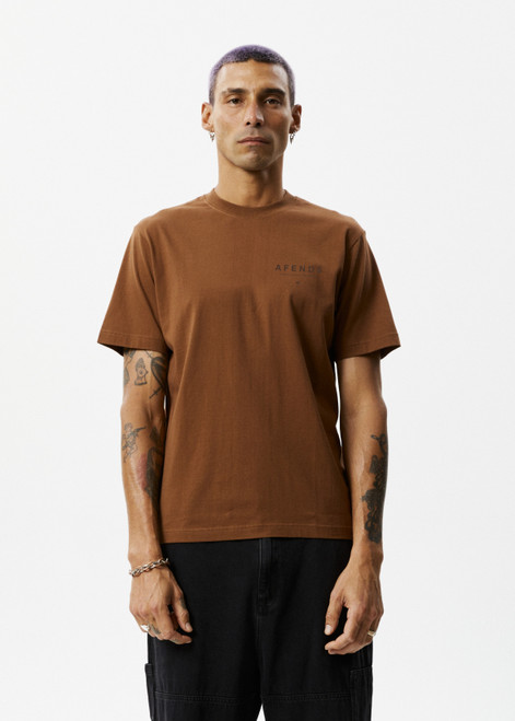 OUTSIDE - GRAPHIC RETRO T-SHIRT - TOFFEE