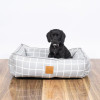 Mog & Bone Bolster Dog Bed Grey Check Small