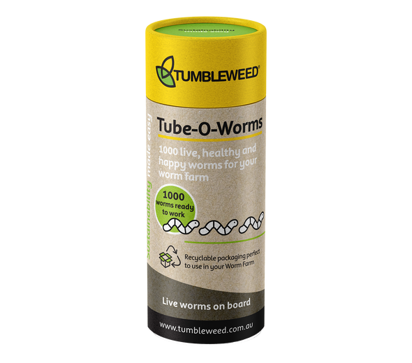 Tumbleweed Tube O Worms 1000 Live Composting Worms