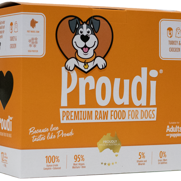 Proudi Dog Turkey & Chicken 12x200g Portions