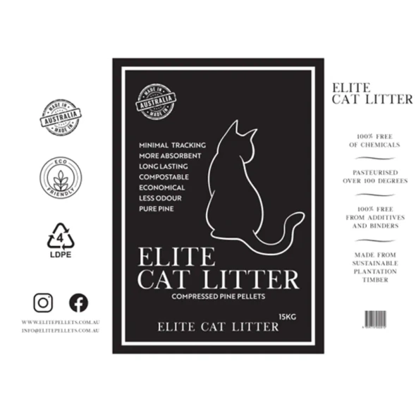 Elite Pelletized Pine Cat Litter 15Kg