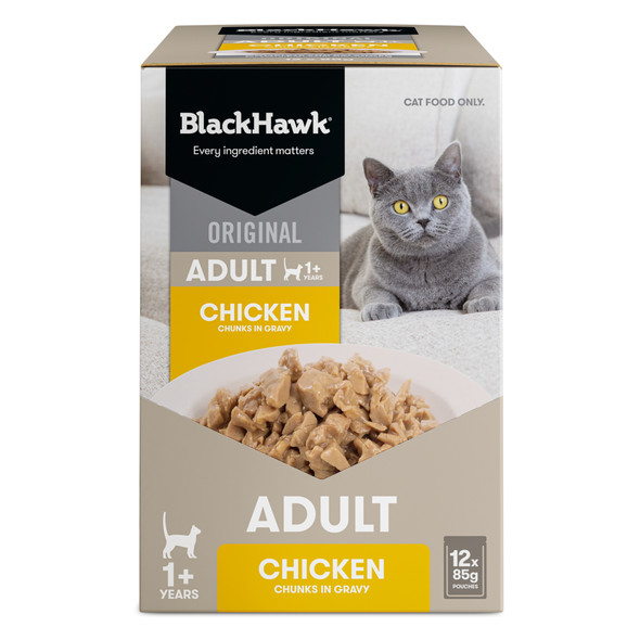 Black Hawk Cat Adult Chicken In Gravy 85g x 12
