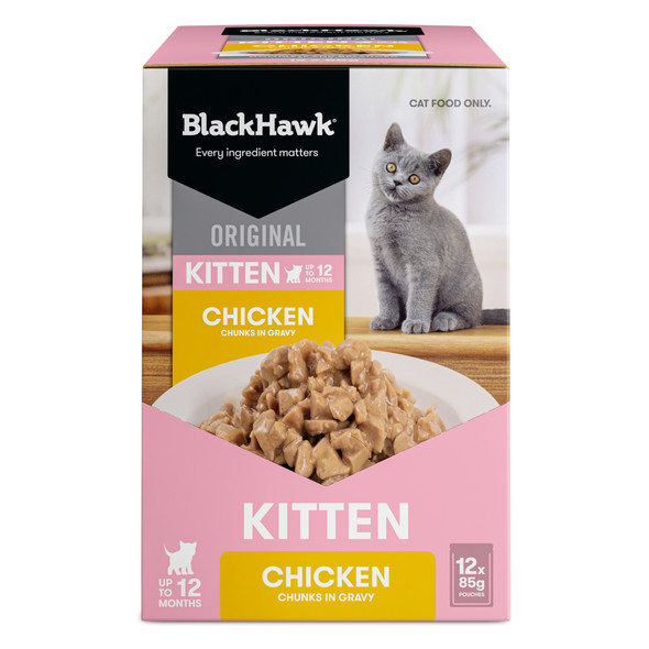 Black Hawk Kitten Chicken In Gravy 85g x 12