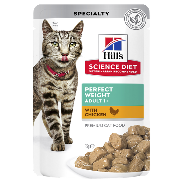 Science Diet Adult Perfect Weight Chicken Pouch Cat Food 85g (Individual)