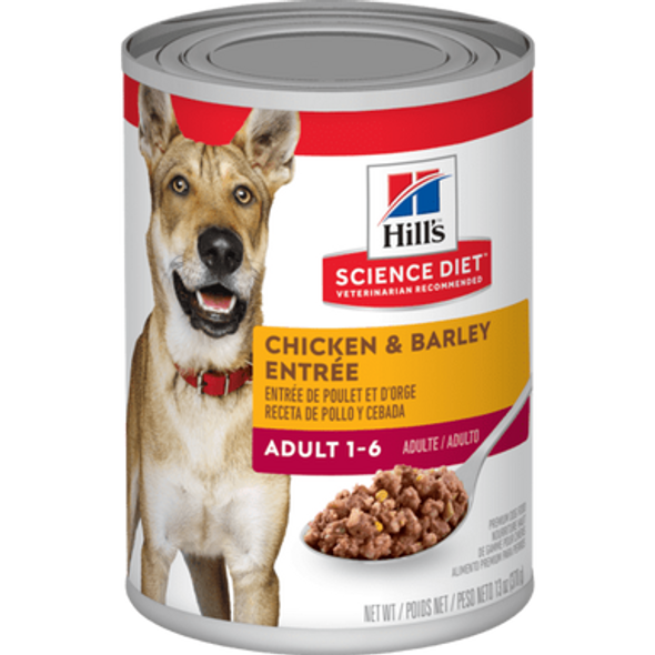 Science Diet Adult Chicken & Barley Entree Canned Dog Food 12 x 370g