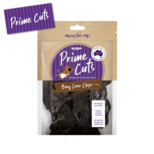 Kazoo Prime Cuts Beef Liver Chips 100g