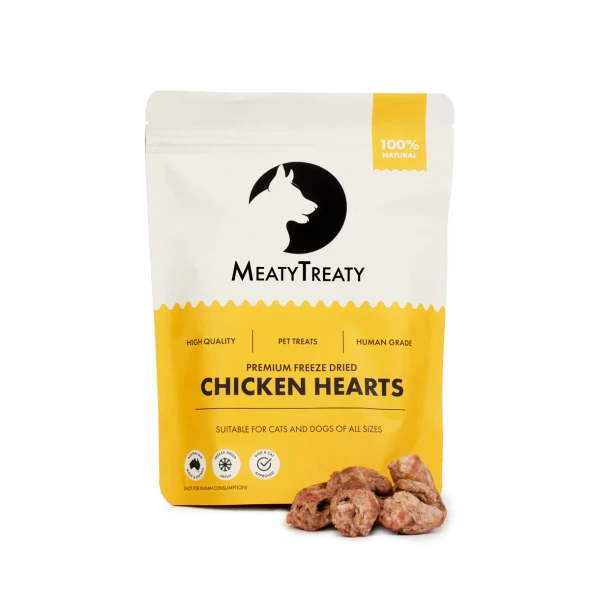 Meaty Treaty Freeze Dried Chicken Heart Dog & Cat 100g