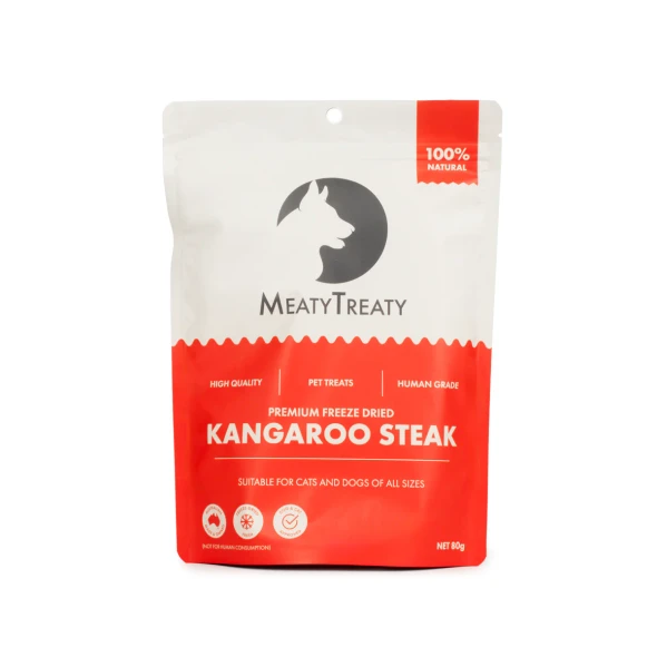 Meaty Treaty Freeze Dried Kangaroo Steak 80G