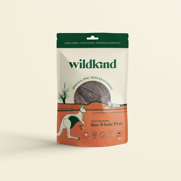 Wildkind Dog Treat Great Southern Roo Whole Prey 100G
