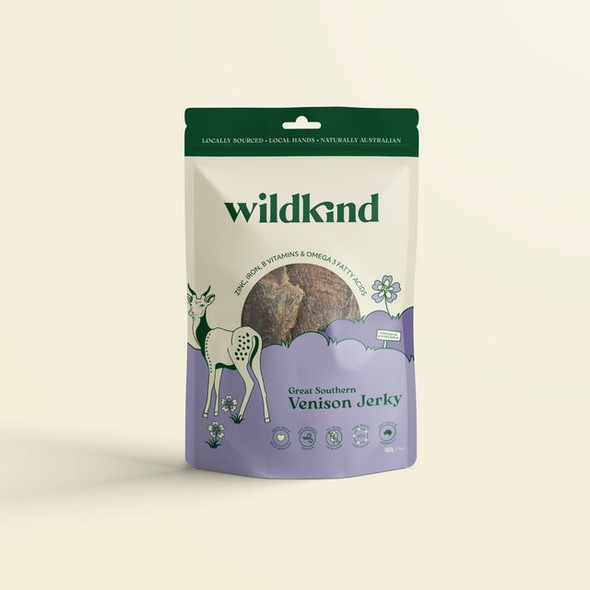 Wildkind Dog Treat Great Southern Venison Jerky 100G