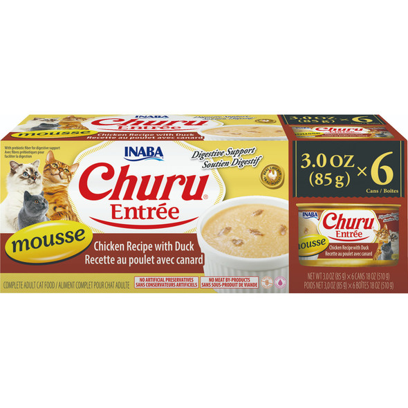 INABA Cat Churu Entree Mousse Chicken and Duck 6 X 85g