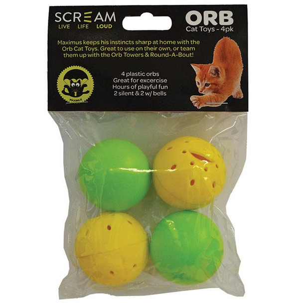 Scream - Orb Cat Toys 4pk