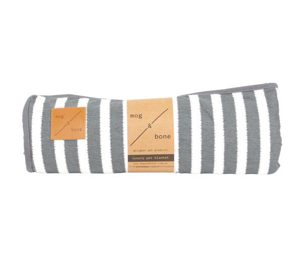 Mog & Bone Blanket Charcoal Hamptons Stripe