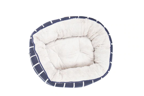 Mog & Bone Reversible Cat Bed Navy Check