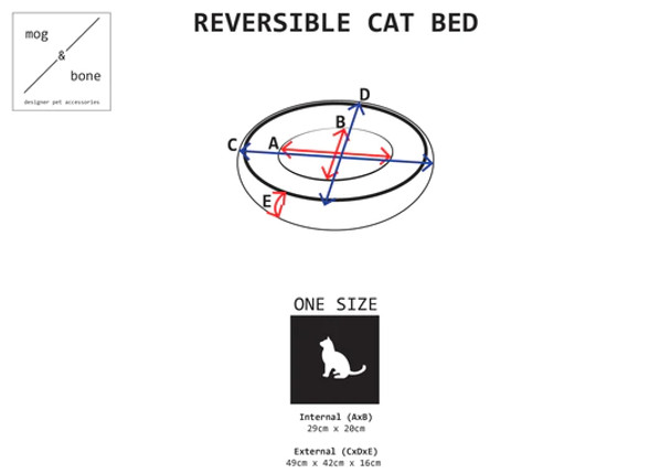 Mog & Bone Reversible Cat Bed Navy Hampton