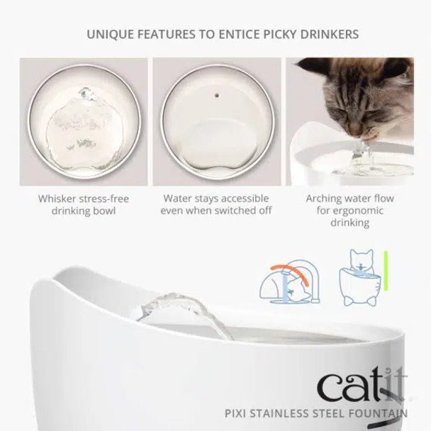Pixi Cat Fountain Stainless Steel