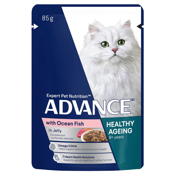 Advance Cat Wet Adult 8+ Ocean Fish Jelly 85g (Individual)
