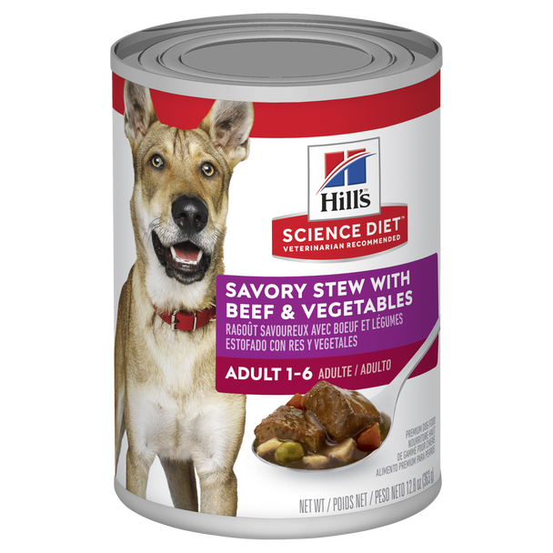 Science Diet Dog Can Adult Beef Entree 370g - 12 Can Slab