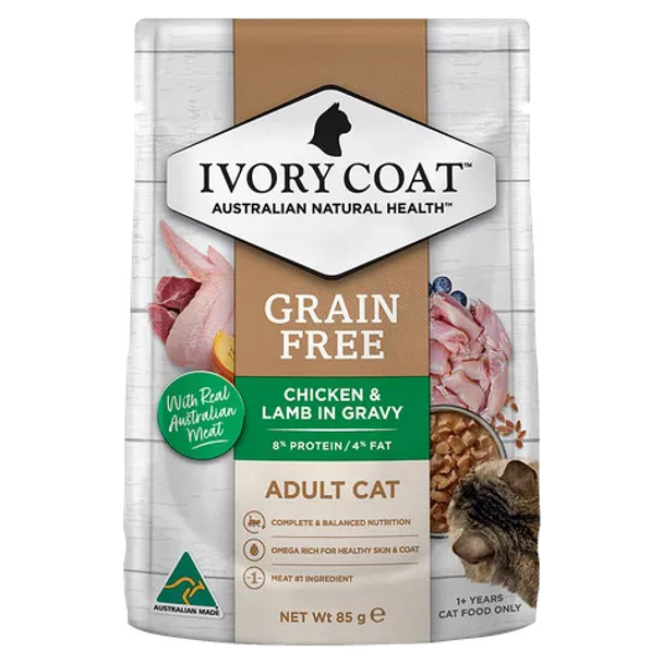 Ivory Coat Cat Wet Chicken & Lamb in Gravy 85g (Individual)